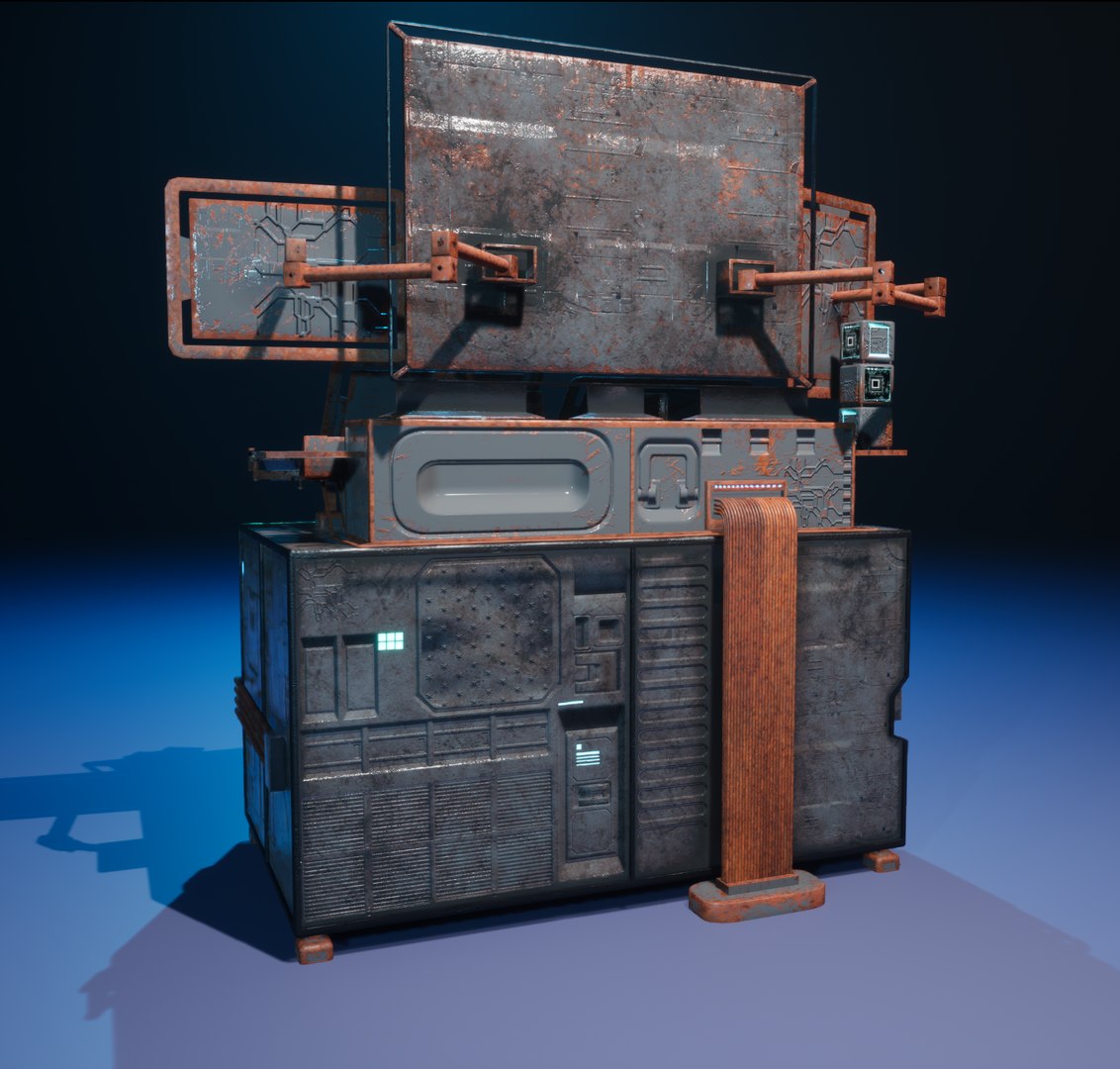 Game Ready Cyberpunk Rusty Table Model - TurboSquid 2283017