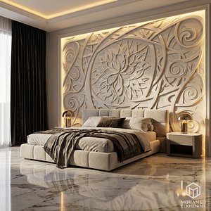 modern panel wall decor set relief stl mural CNC 277 3D
