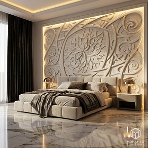 modern panel wall decor set relief stl mural CNC 277