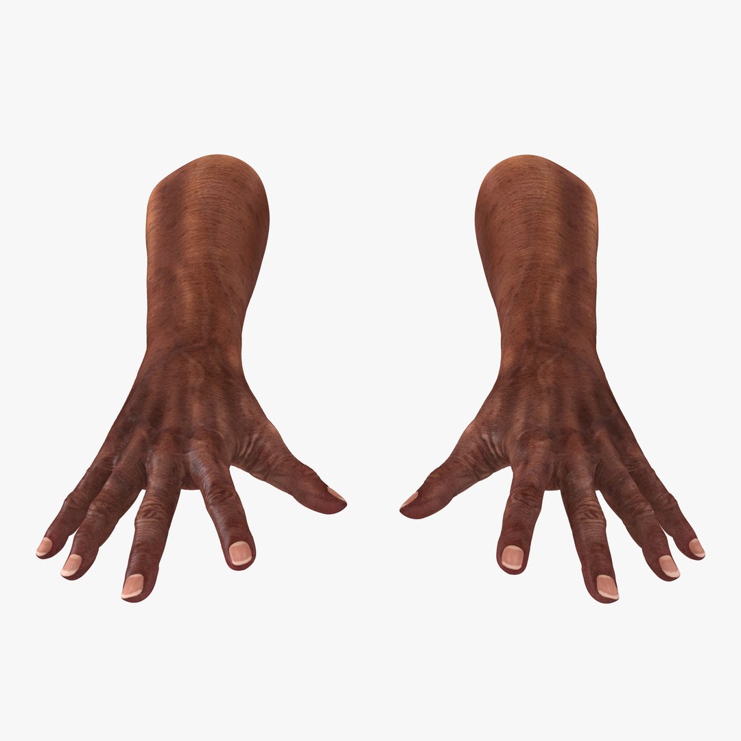 Old African Man Hands 2 Pose 4 3d Model 3D model preview