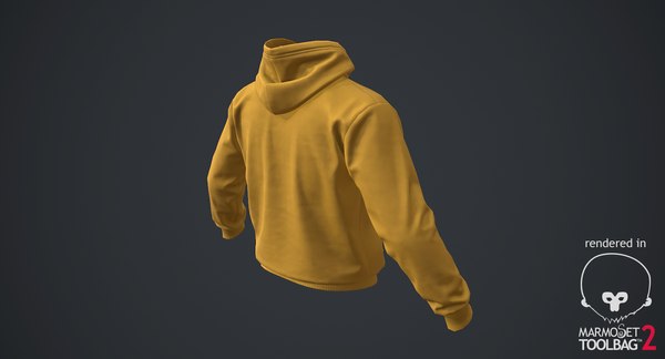 Realistic yellow hoodie 02 3D model - TurboSquid 1298957