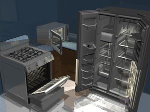 3d kitchen appliance stove oven