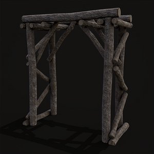 3D Primitive Log Archway model