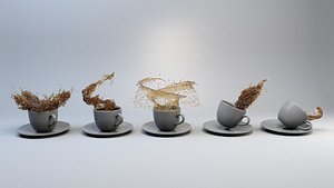 3D cups splashs