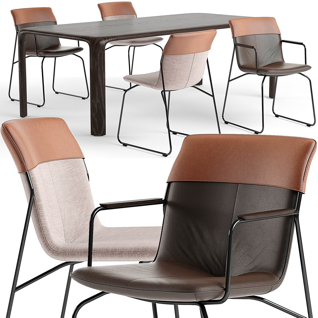 3D ditte chairs aurelio table set - TurboSquid 1241610