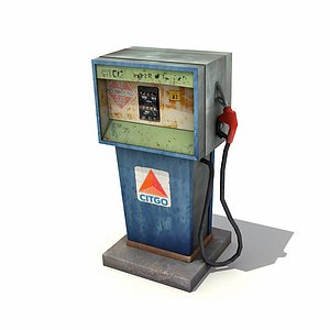 3d low-poly gas pump