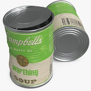 3D Distorted Campbells Worthing Soup Can