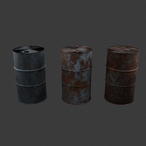 3D Rusty Oil Barrel Pack