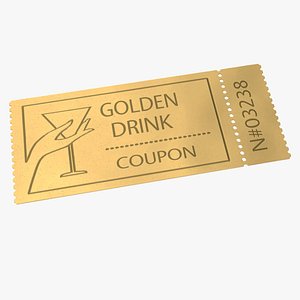 3D model Drink Golden Coupon Ticket