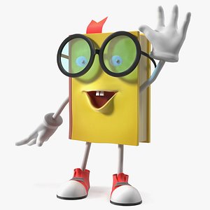 Cartoon Book Yellow Welcoming Pose model