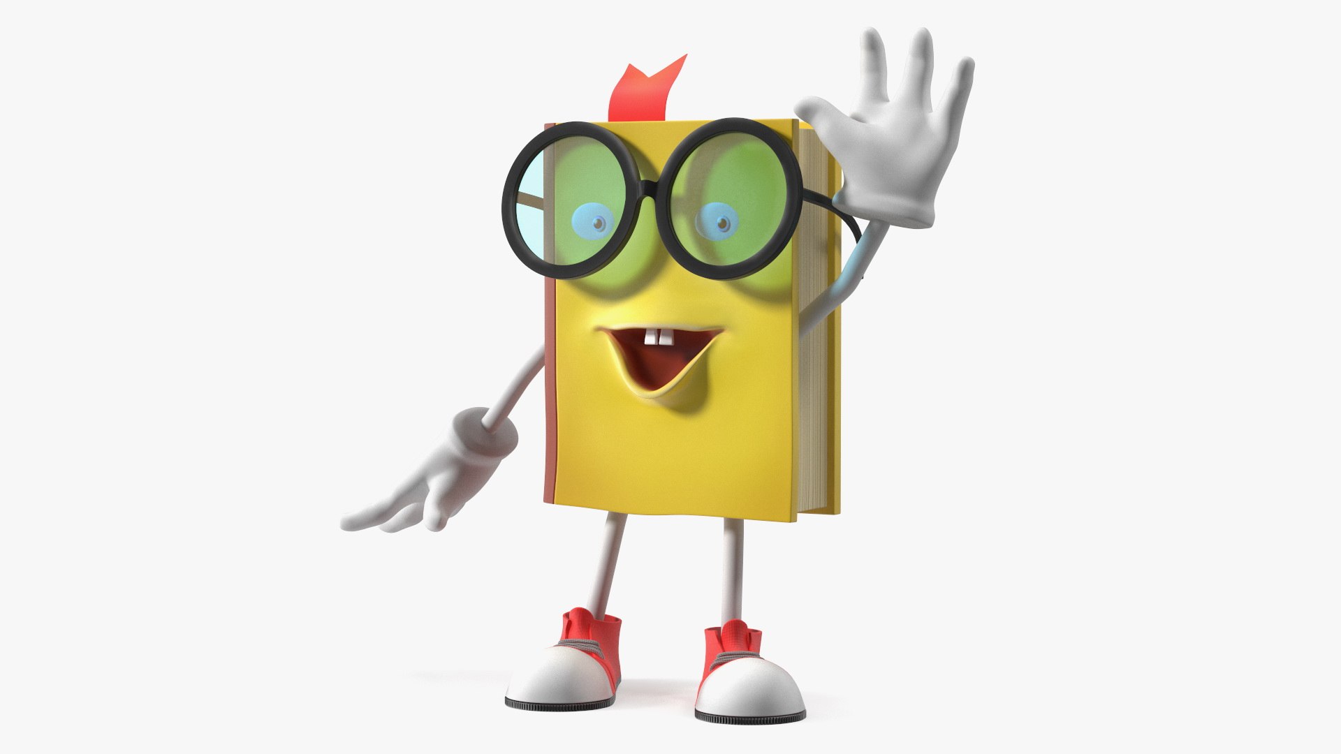 Cartoon Book Yellow Welcoming Pose 3D model preview
