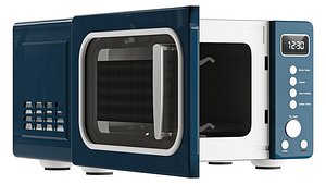 Silver Countertop Microwave 3D