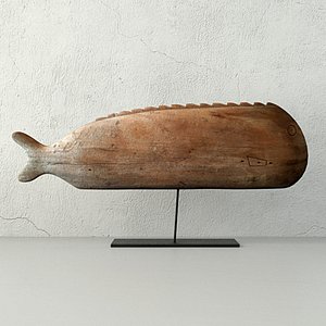 antique hand carved wooden 3D model