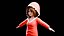 Stilisiertes 3D-Cartoon-Hoodie-Modell für Frauen