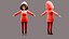 Stilisiertes 3D-Cartoon-Hoodie-Modell für Frauen