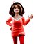 Stilisiertes 3D-Cartoon-Hoodie-Modell für Frauen