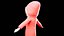 Stilisiertes 3D-Cartoon-Hoodie-Modell für Frauen