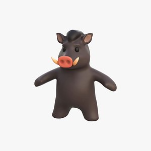 3D Little animal baby - Wild Boar cute - Animated model