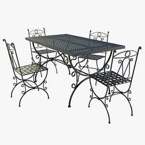 Iron Table and Chairs