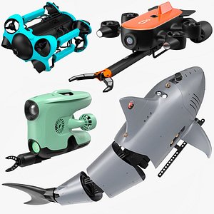 Underwater Drones Rigged Collection 2 for Maya