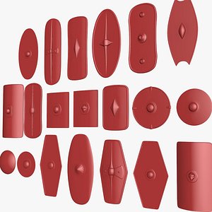 roman medieval shields soldiers 3D model