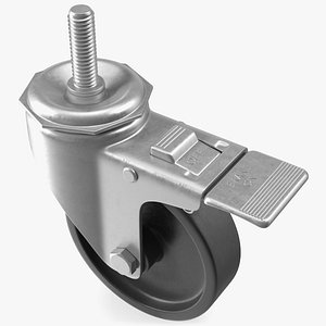 Swivel Threaded Stem Caster with Brake