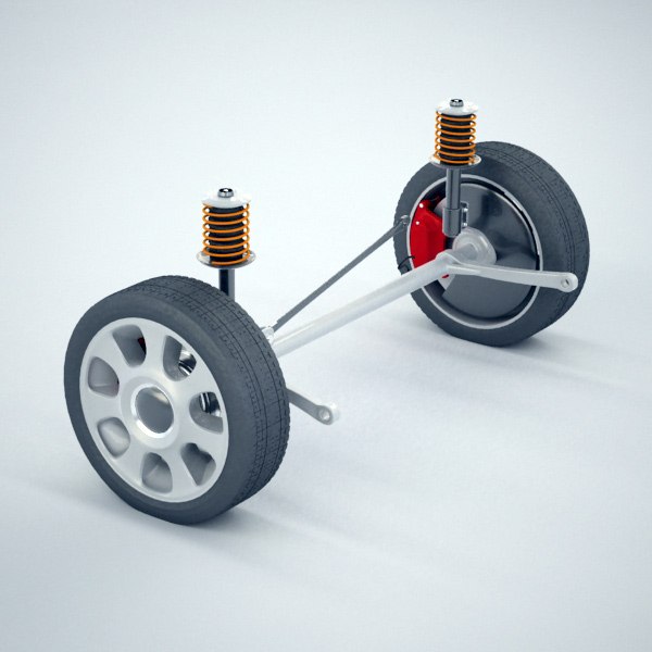 rear beam axle suspension 3d model