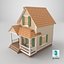 Cartoonish Wooden House Low Poly 3D Model 03 model