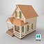 Cartoonish Wooden House Low Poly 3D Model 03 model
