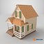 Cartoonish Wooden House Low Poly 3D Model 03 model
