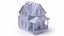 Cartoonish Wooden House Low Poly 3D Model 03 model