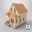 Cartoonish Wooden House Low Poly 3D Model 03 model