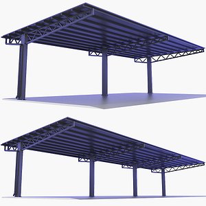 Car Parking Lot Canopy Collection v12 3D model