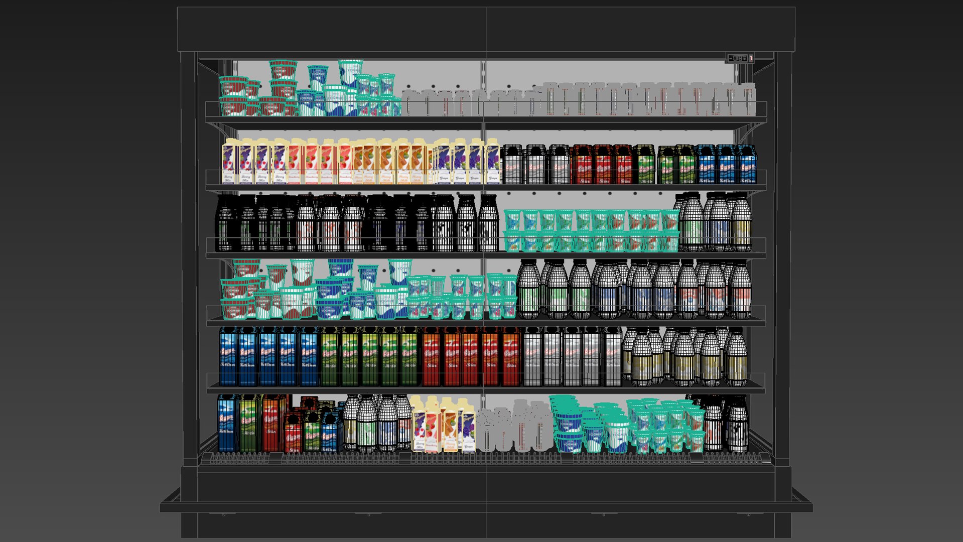 Rack With Dairy Products1 3D Model - TurboSquid 2160110