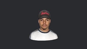 3D Chance The Rapper- Realistic bust head ready model