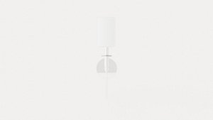 Amherst Wall Lamp - Silver - White Lampshade 3D model