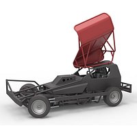 BriSCA Formula 1 Stock Car for Dirt while turning Scale 1 to 25