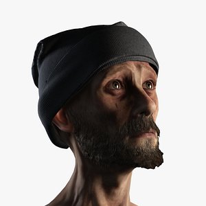 3D Hungry Male fully Rigged model
