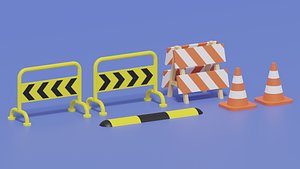 3D model Cartoon Street Elements