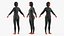 Female Wearing Slim Fit Underwear Suit Black Fur