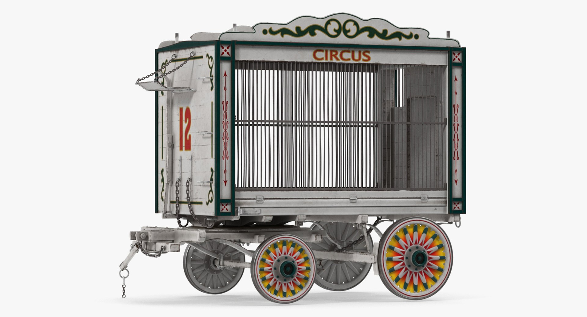 Antique Circus Wagon 3D Model preview