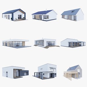 House Pack of 10 - Part 1 - Created with fully parametric Revit Families