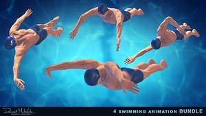3D 4 swimming animation pack