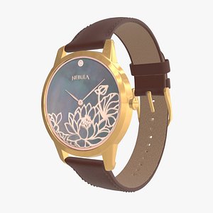 3D Titan Lotus by Nebula - Solid Gold Analog Watch11