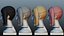 Cabello femenino bajo poli 4 colores.