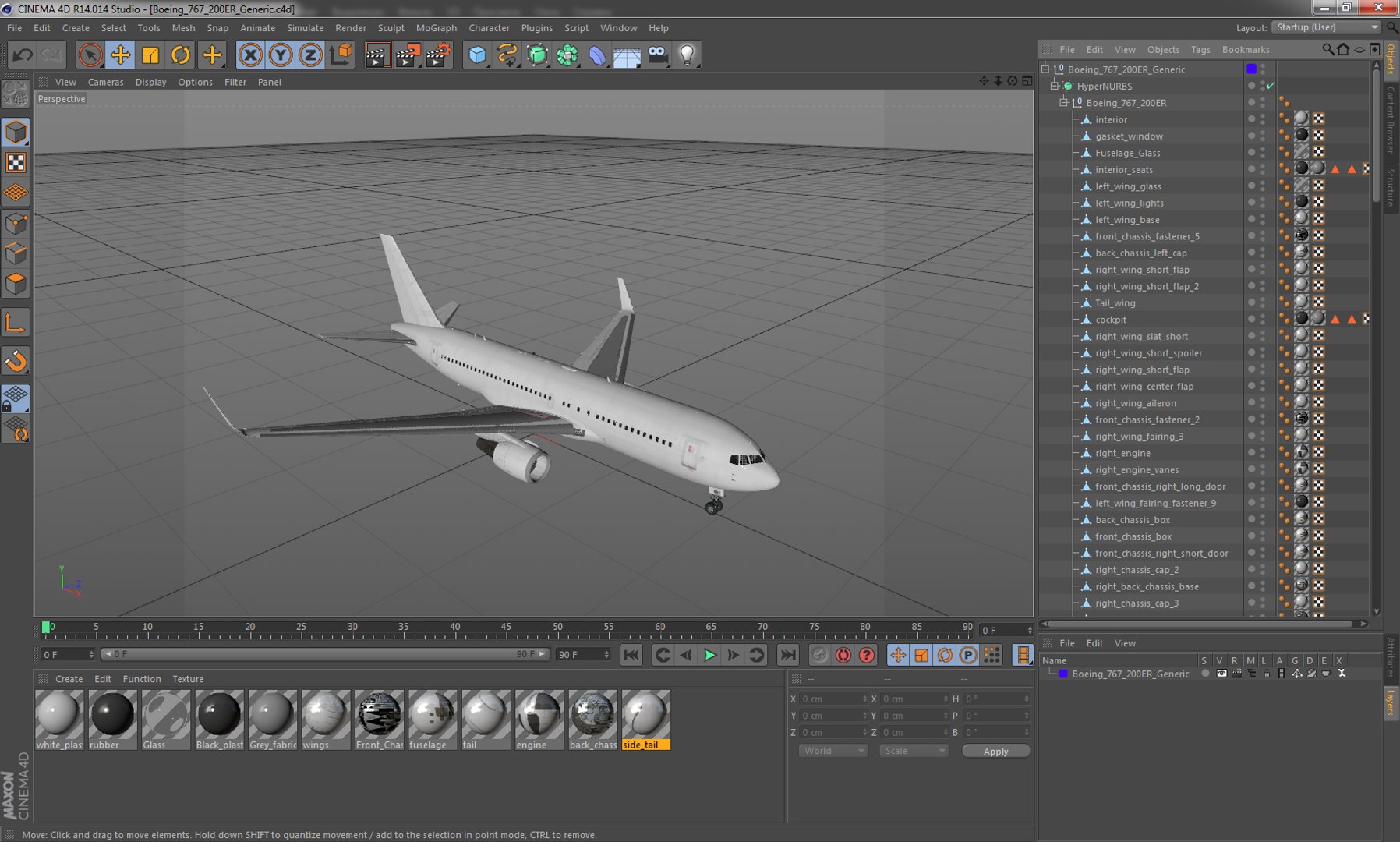 Boeing 767-200ER Generic 3D model preview