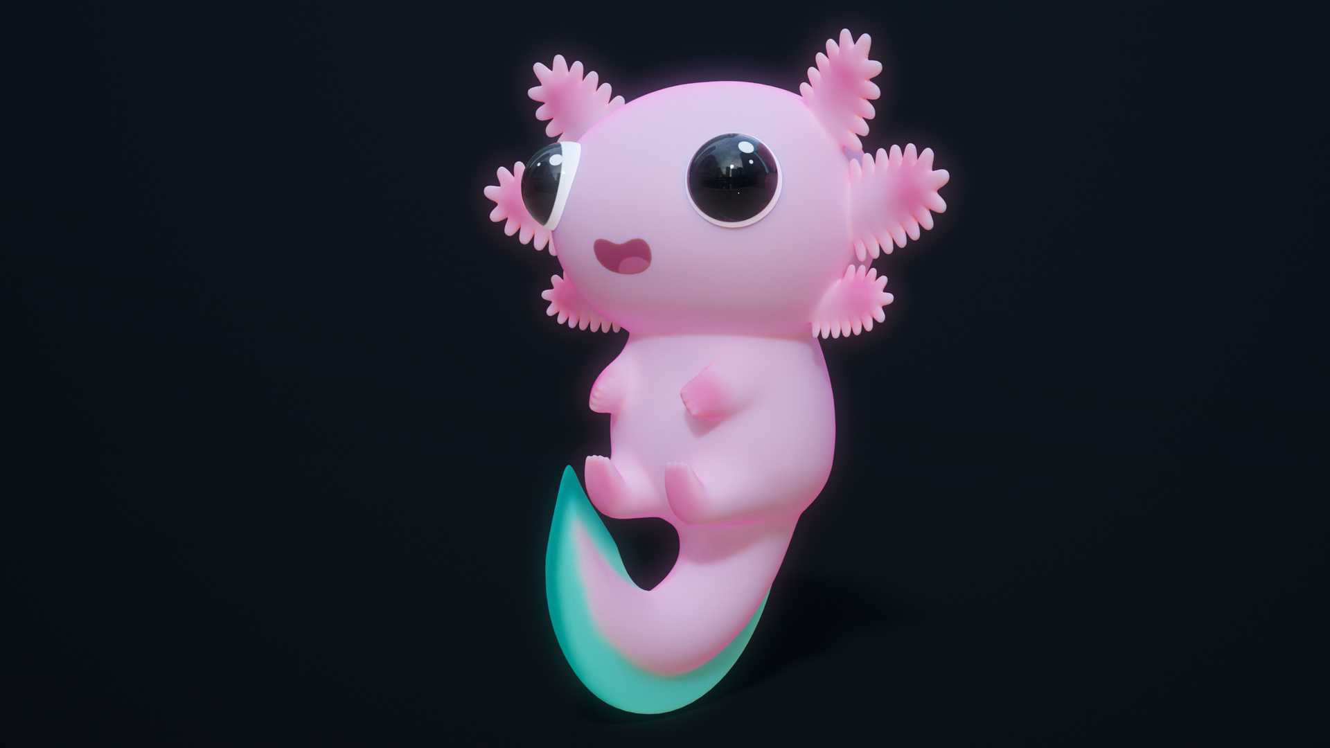 3D Cute Axolotl Cartoon Character - TurboSquid 1995642