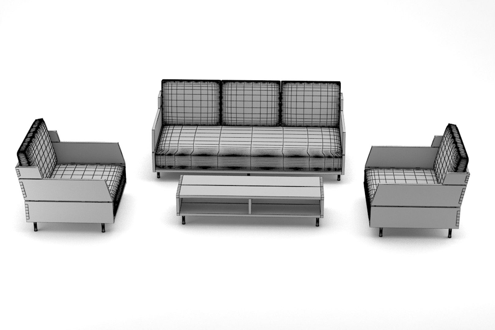 3D Lounge Set Model - TurboSquid 1592497