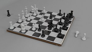 3d chess set board polys