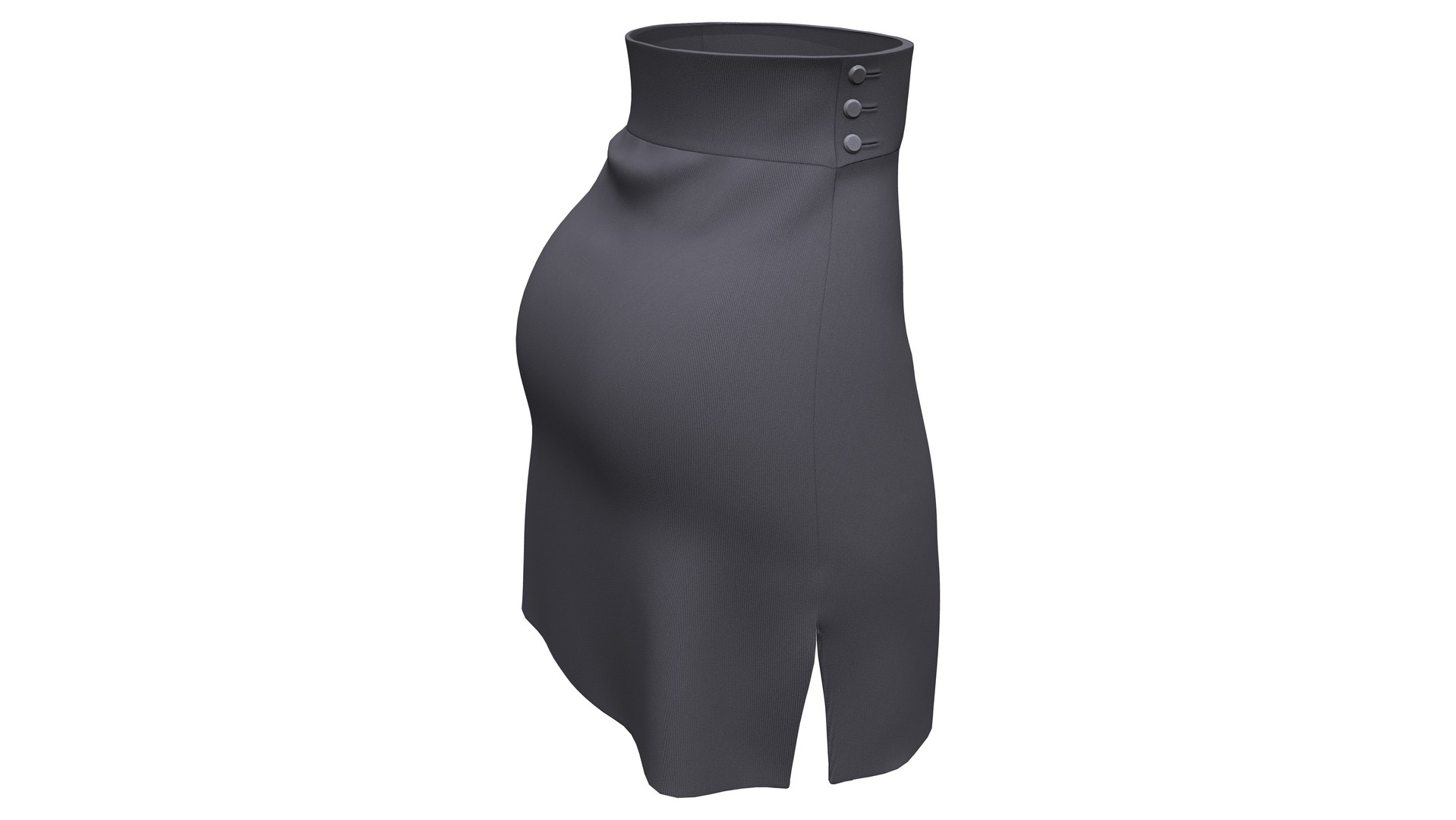 3D Female Side Slits High Waist Mini Office Skirt - TurboSquid 2073590